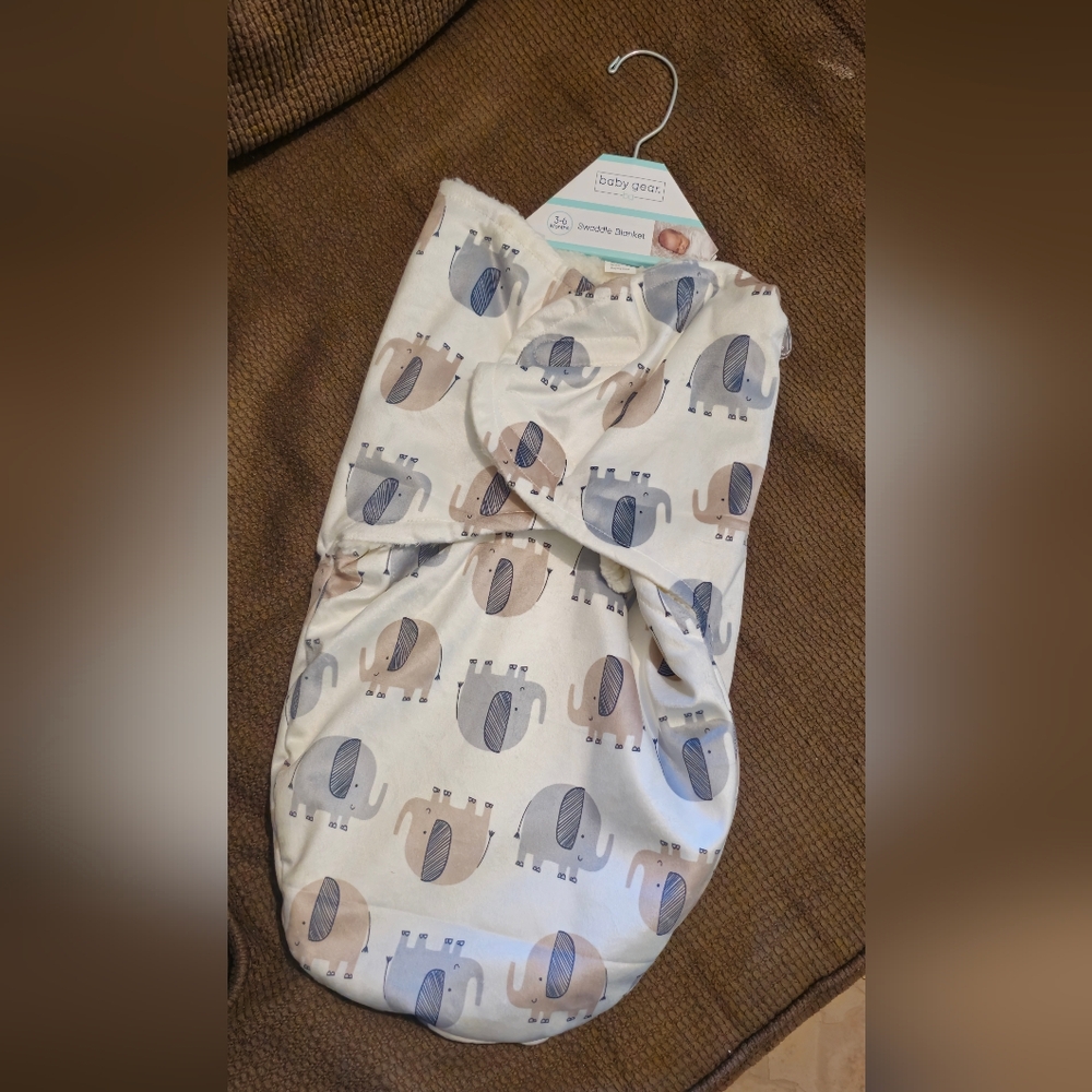Elephant Print Swaddle Blanket